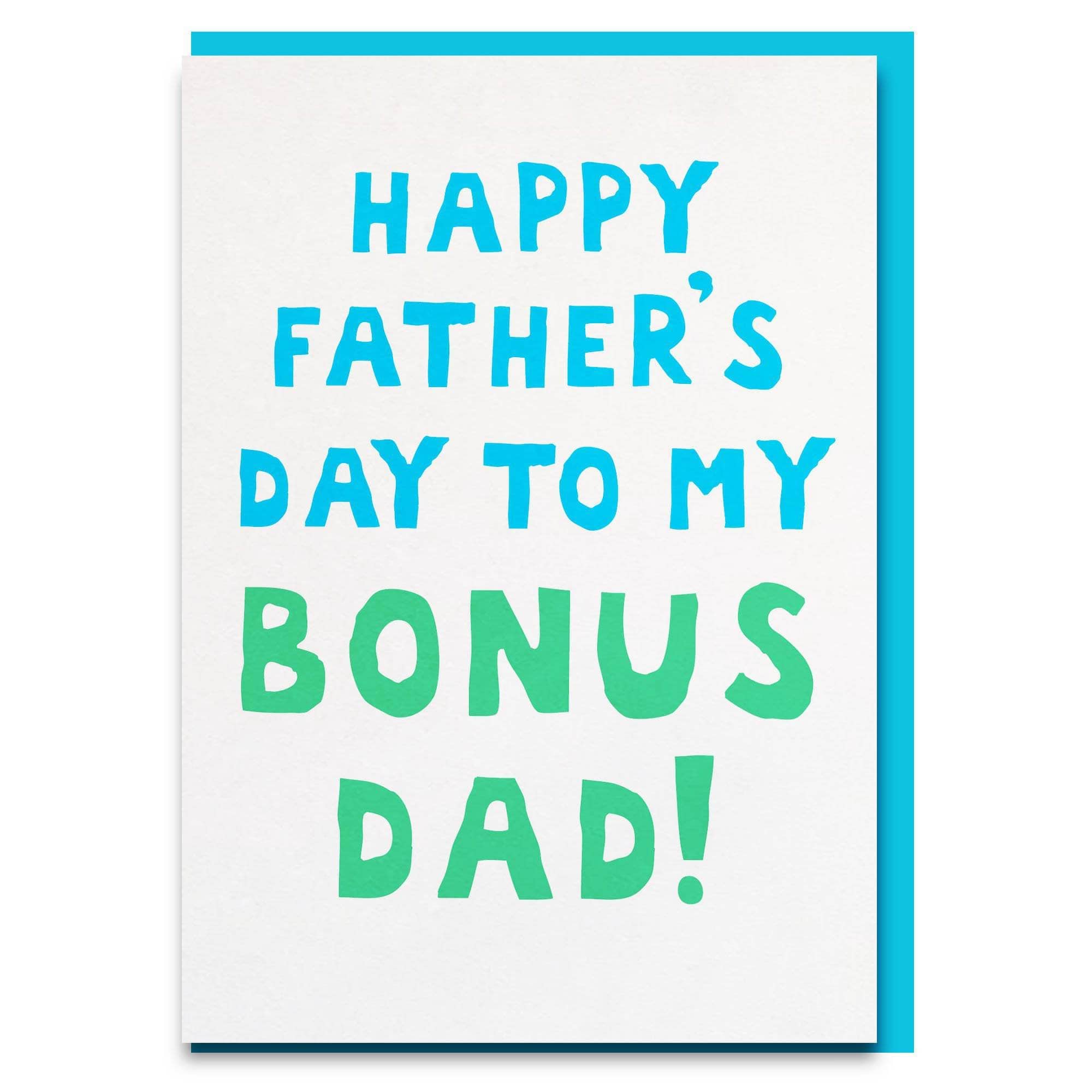 sweet bonus dad step dad fathers dayc card