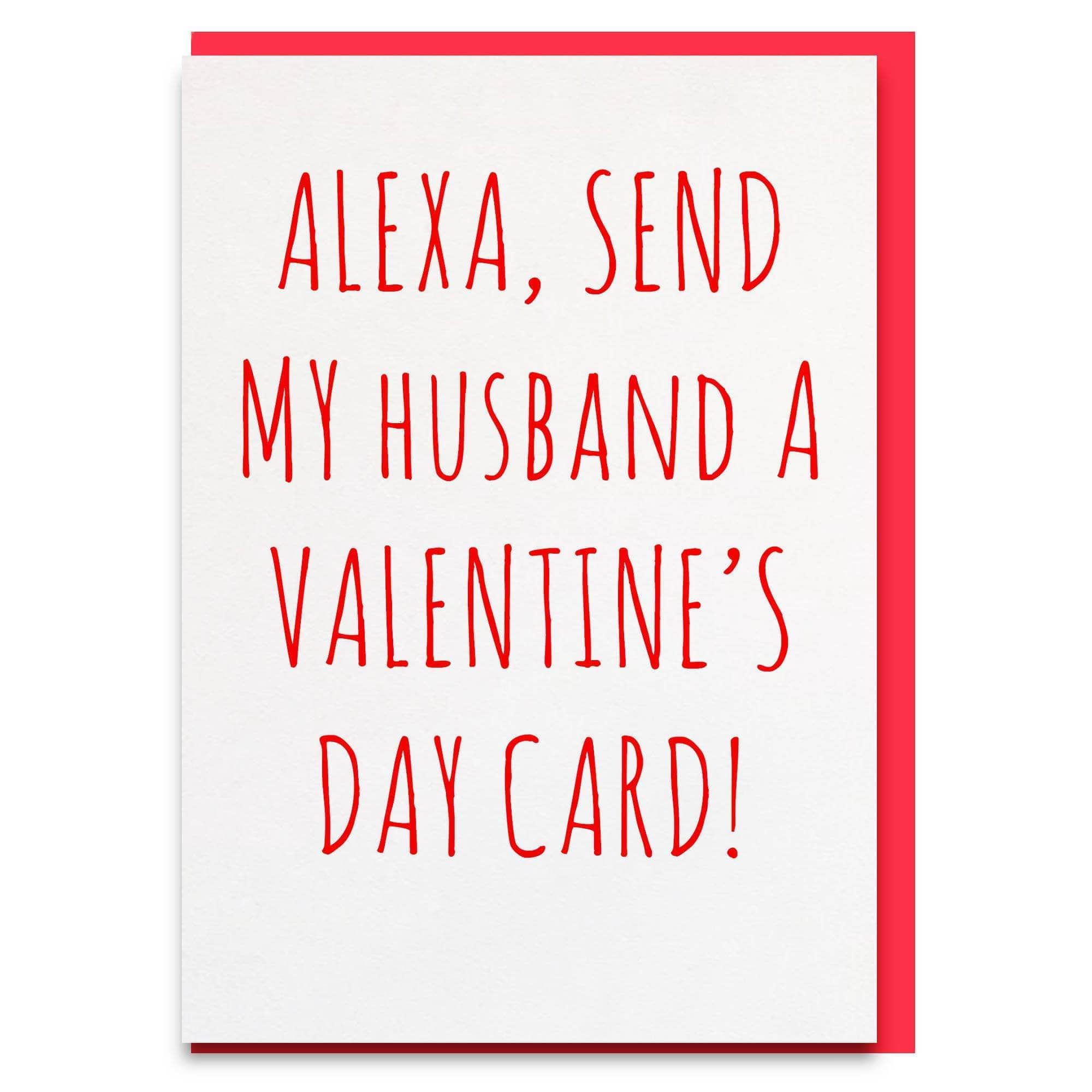 Funny alexa husband valentines day card 