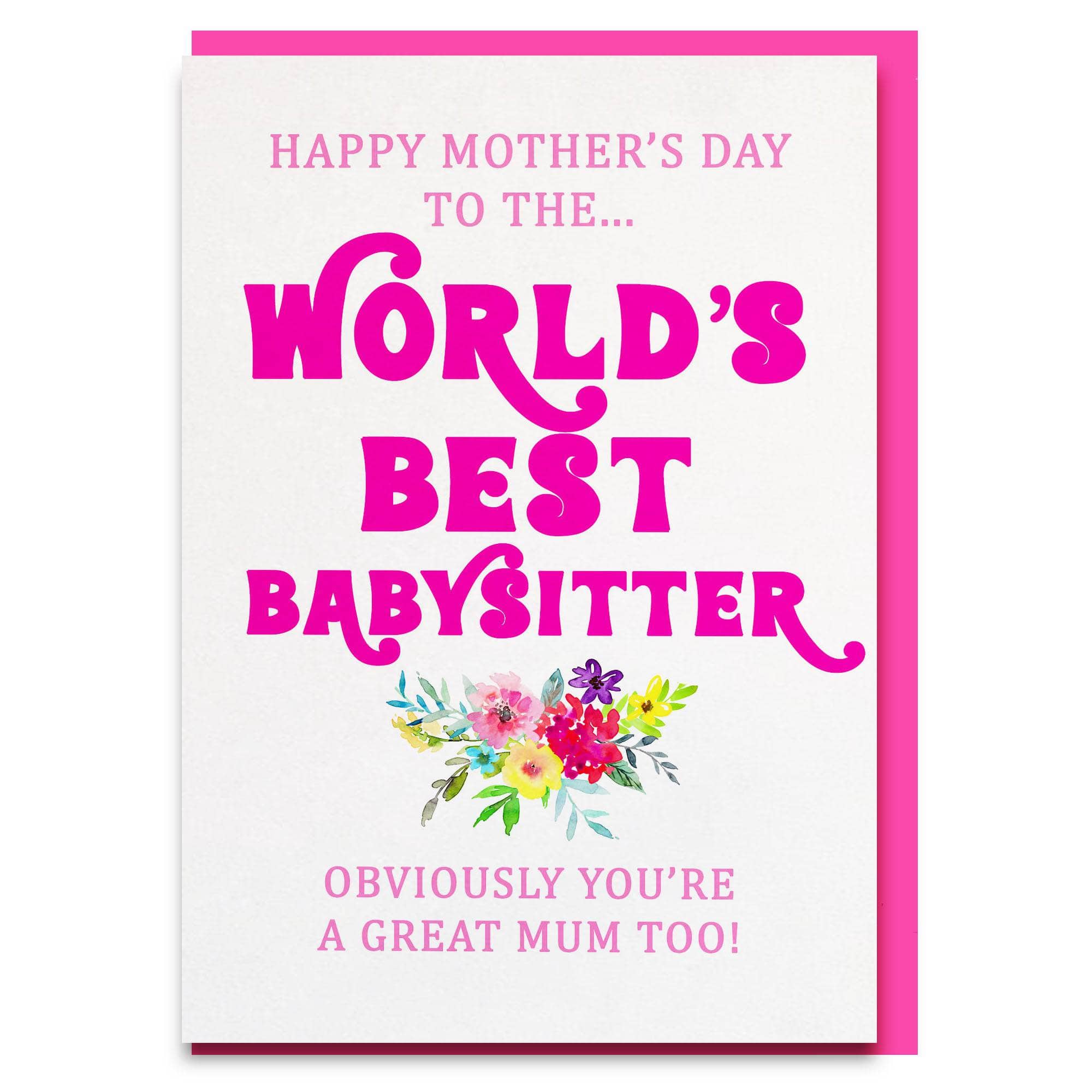 funny thanks for babysitting mothers day card