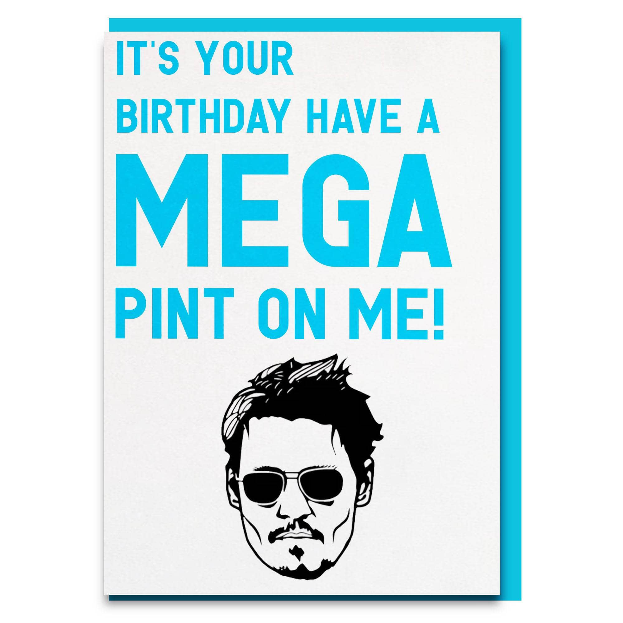 funny johnny deep mega pint birthday card
