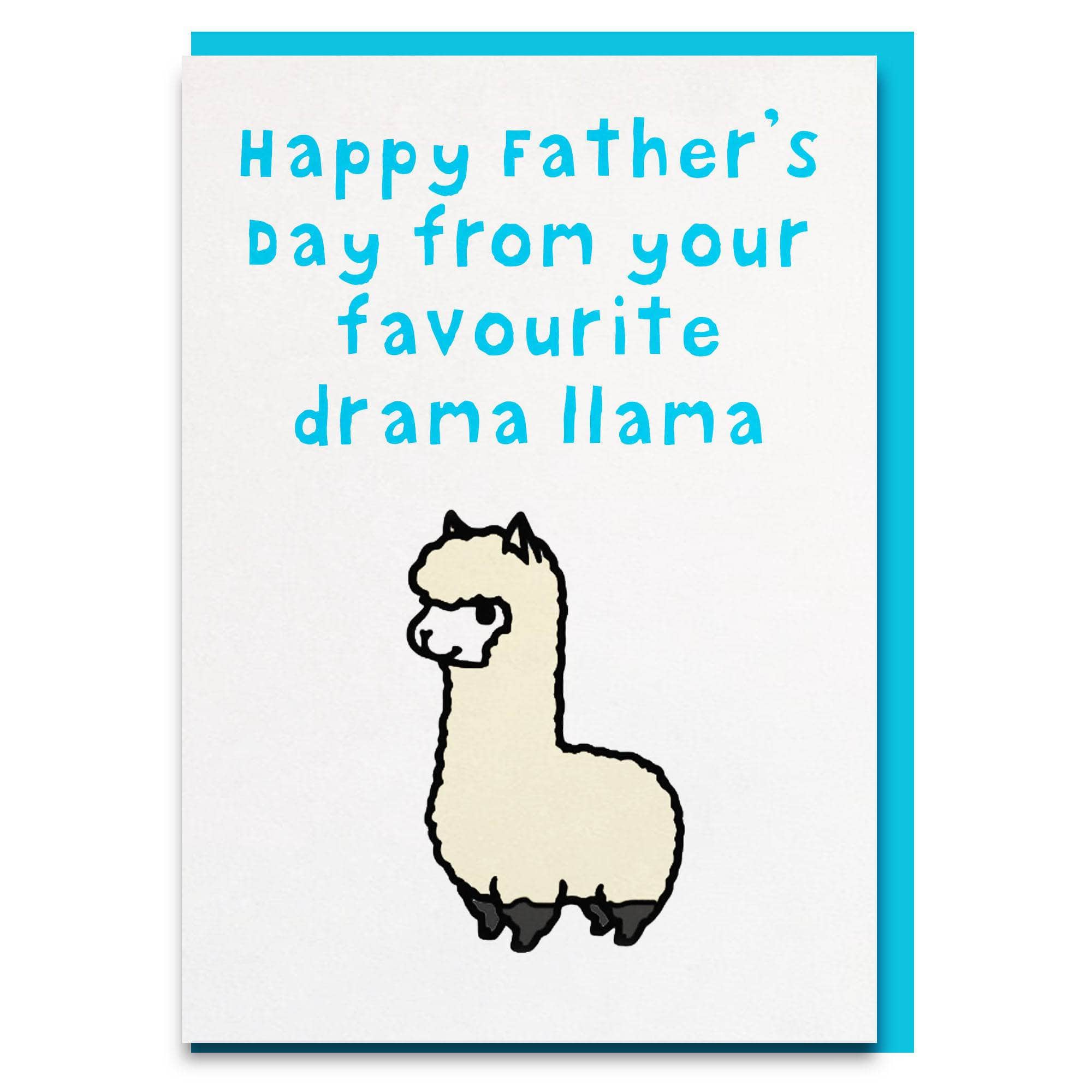 funny drama llama fathers day card