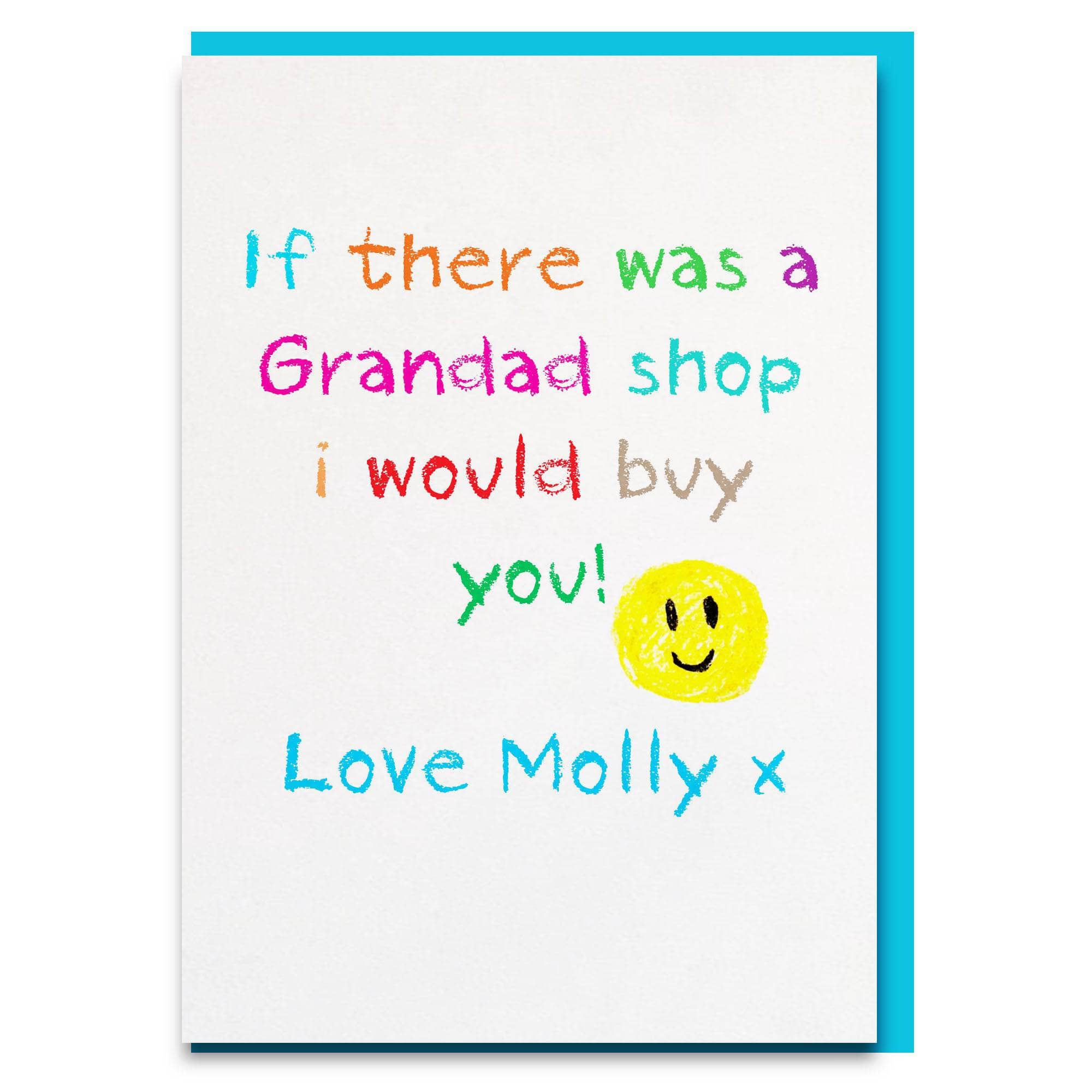 personalised grandad fathers day card from the kids
