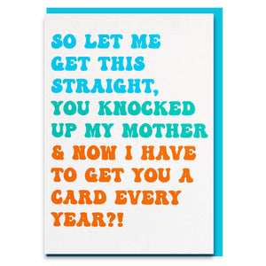 funny and rude knocked up mother father's day card