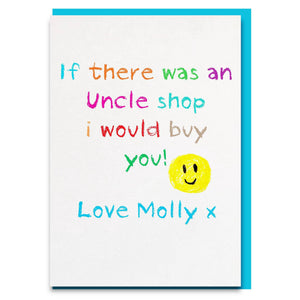 personalised uncle fathers day card from kids
