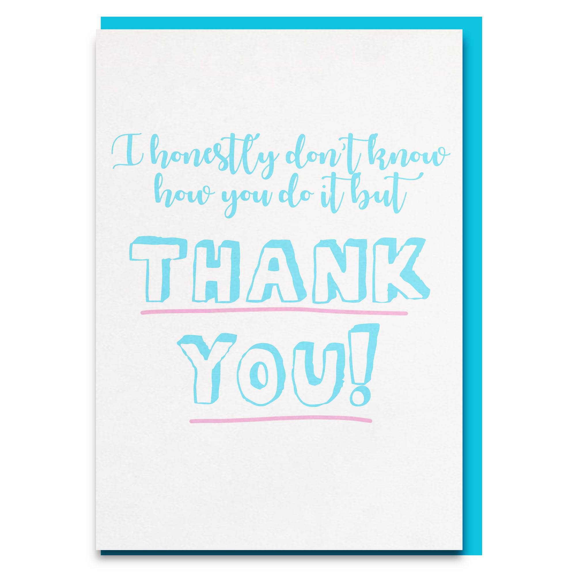 Funny and sweet and heartfelt thank you card for school teacher, nursery staff and teaching assistants
