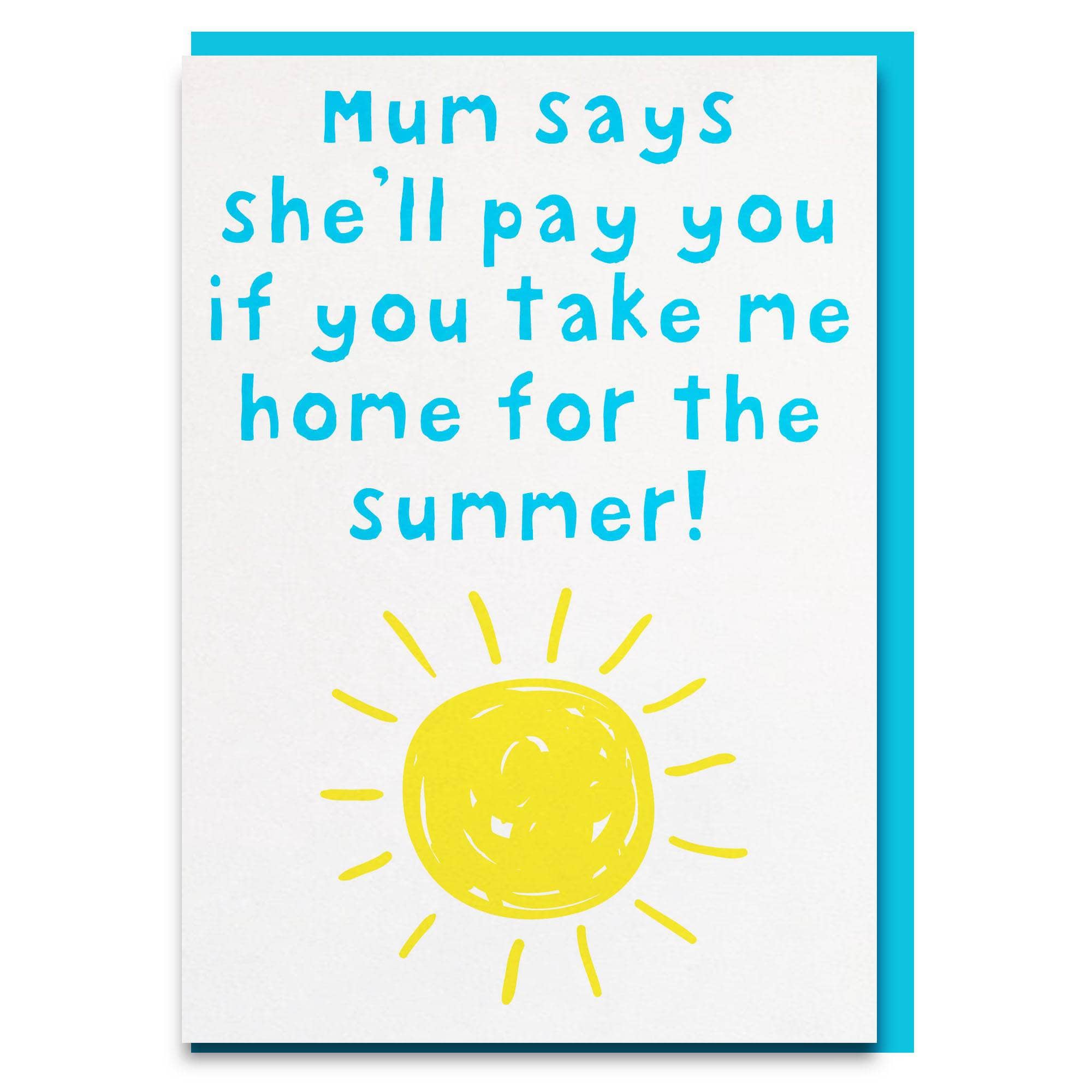 Funny and cheeky thank you card for teacher from parents