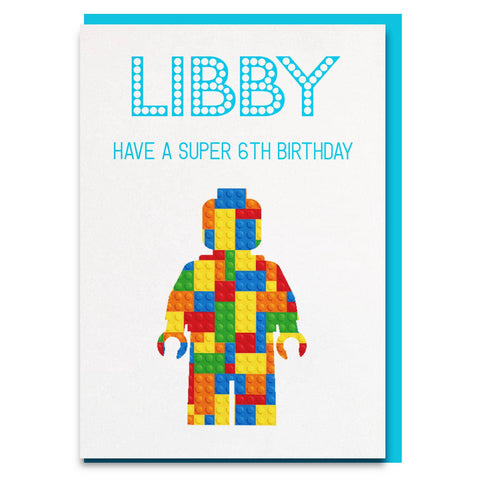 Personalised lego birthday card for kids!