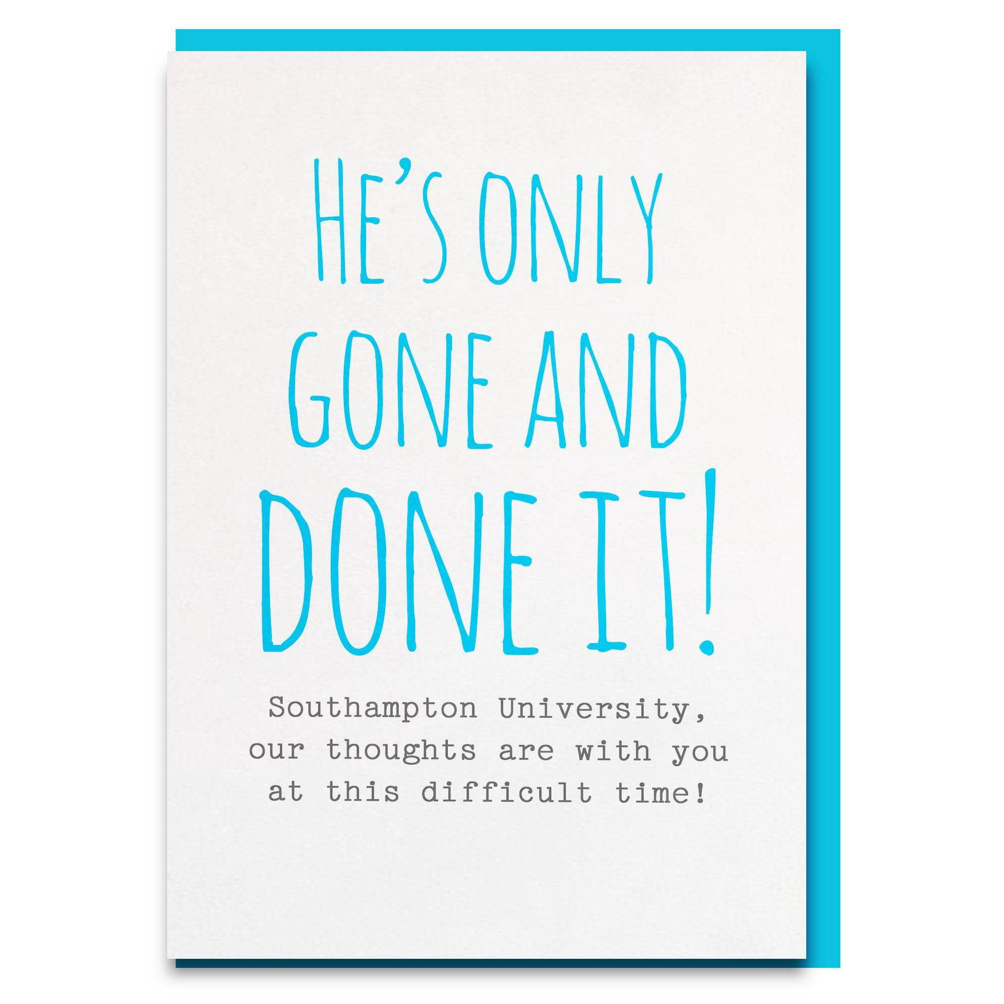 Funny and sweet personalised A-level results got into university congratulations card.