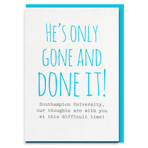 Funny and sweet personalised A-level results got into university congratulations card.