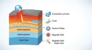 Earth layers diagram for Edgenuity science unit review