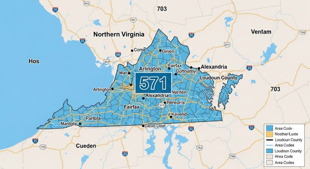 where is area code 571