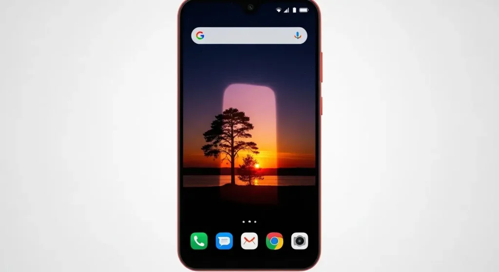 Redmi Note 7 screen showing ghost image burn-in effect