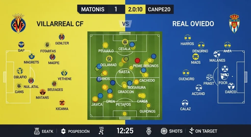 Tactical lineup chart for Villarreal vs Real Oviedo